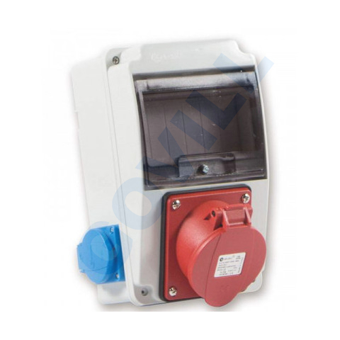 Tp Electric Ipari doboz szerelt 130x220 1x(5P32A) + 2x(2P+F) oldalsó IP44