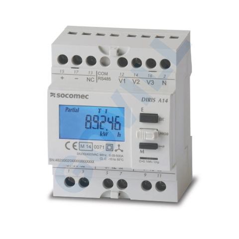 Mersen Socomec DIRIS A14 multifunkciós mérőműszer RS485 (ModBus) kommunikációval + MID tanúsítvánnyal 