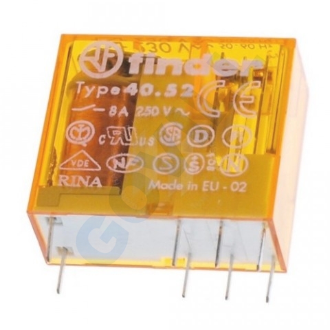 Finder miniatűr relé nyákba vagy foglaltba, 230V/AC
