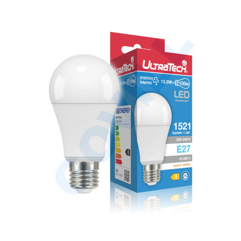 UltraTech LED normál izzó E27 13,5W 1521lm 3000K 15000óra
