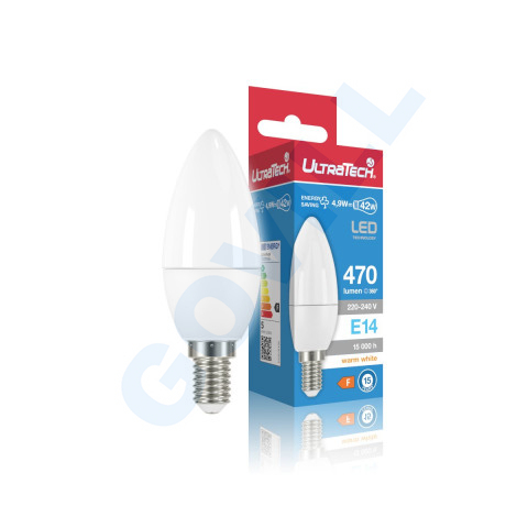 UltraTech LED gyertya izzó E14 4,9W 500lm 4000K 280fok 15000óra