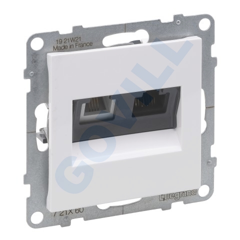 Legrand Suno RJ 11 + RJ 45 Cat.6 UTP csatlakozóaljzat, fehér
