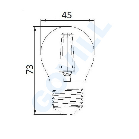 UltraTech LED filament gömb izzó E27 4W 470lm 4000K