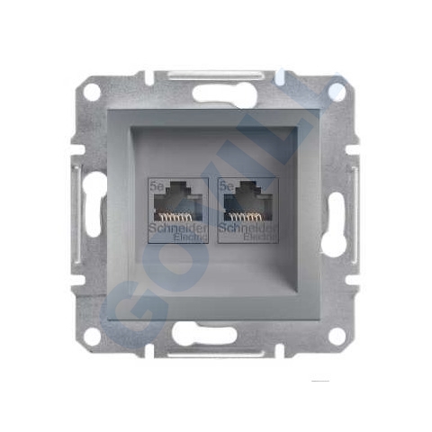 ASFORA 2xRJ45 Cat5e UTP aljzat, acél 