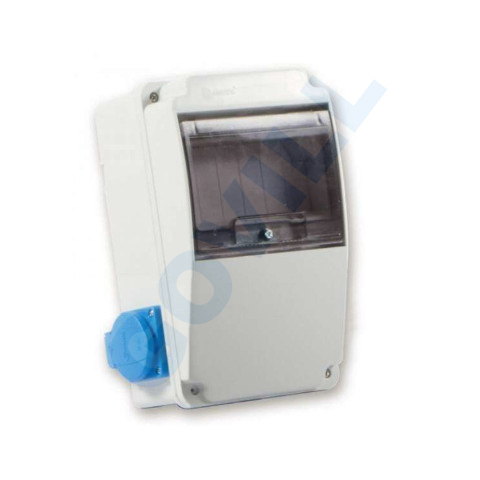 Tp Electric Ipari doboz szerelt 130x220 2x(2P+F) IP44 oldal lapon, előlap üres