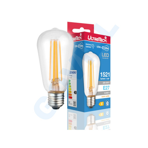 UltraTech LED ST64 E27 12W 1521lm 4000K