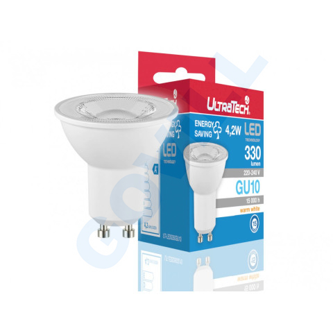 Ultratech LED spot GU10 4,9W 535/500Lm 3000K