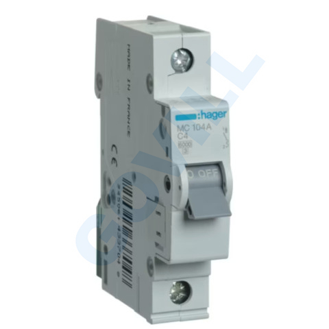 Hager Kismegszakító 1P, C-4A, 6kA, 1 Modul