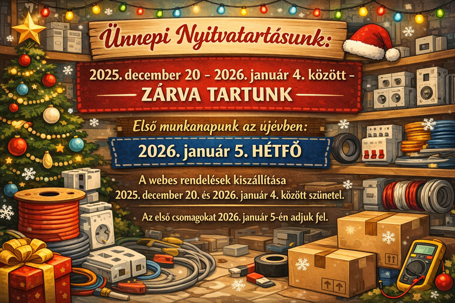 Ünnepi nyitvatartás 2025 december, 2026 január