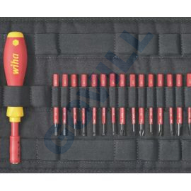 Wiha 1000 V szigetelt  cserélhető pengés csavarhúzó készlet textil táskában, 18 részes, 