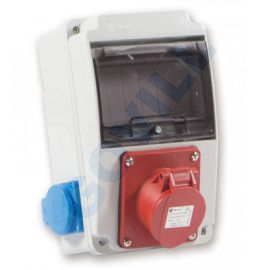 Tp Electric Ipari doboz szerelt 130x220 1x(4P16A) + 2x(2P+F) IP44