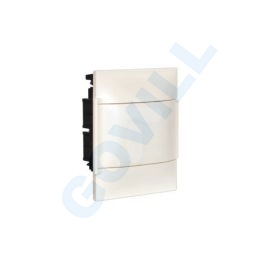 PractiboxS, 1x6, téglafalba süllyeszthető kiselosztó, fehér ajtóval