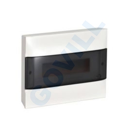 PractiboxS, 1x12, falon kívüli kiselosztó, átlátszó füstszínű ajtóval