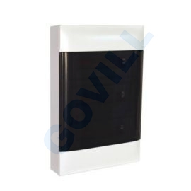 PractiboxS, 3x18, falon kívüli kiselosztó, átlátszó füstszínű ajtóval