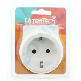 UltraTech dugaszoló aljzat USB-s 16A/250V gyermekvédelemmel műanyag, fehér
