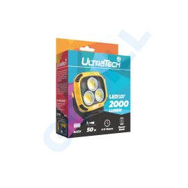 UltraTech elemlámpa tölthető Flood Light, 2000lm, 4fokozat+vörös