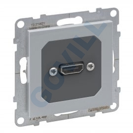 Legrand Suno elővezetékelt HDMI 1.4 típusú csatlakozóaljzat, 15 cm kábellel szállítva, alumínium