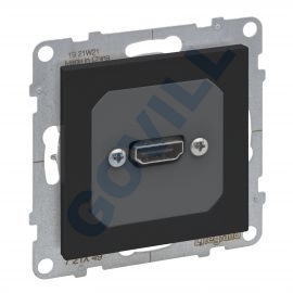 Legrand Suno elővezetékelt HDMI 1.4 típusú csatlakozóaljzat, 15 cm kábellel szállítva, fekete