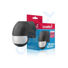 Ultratech mozgásérzékélő infravörös,  300/1200W, 180 fok, 12m, IP44, fekete