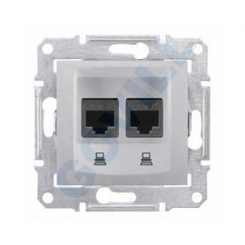 SEDNA 1xRJ45 Cat6 UTP aljzat, alumínium