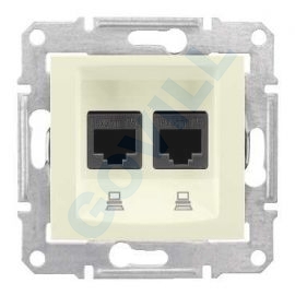 SEDNA 2xRJ45 Cat5e UTP aljzat, bézs