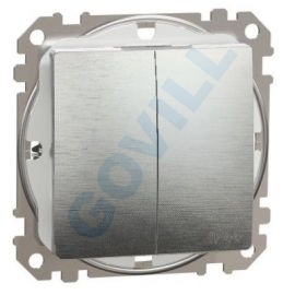 ÚJ SEDNA Csillárkapcsoló, rugós bekötés, 10AX, IP44, szálcsiszolt ezüst