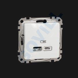 ÚJ SEDNA Dupla USB töltő, A+C, 2.4A, fehér