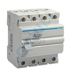 Hager Fi-relé, 4P, 25A, 30mA, AC 