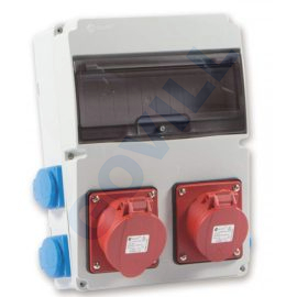 Tp Electric Ipari doboz szerelt 220×300 2×5P32A+4×2P+F oldalsó