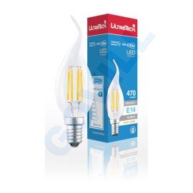 UltraTech LED filament gyertya izzó hajlított E14 3,8W 470lm 2700K