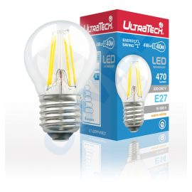 UltraTech LED filament gömb izzó E27 4W 470lm 4000K