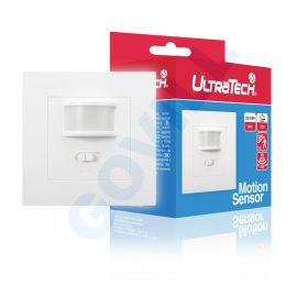 UltraTech mozgásérzékelő, infravörös, 160 fok dobozba építhető, 9m, 3-2000lux, IP20, fehér
