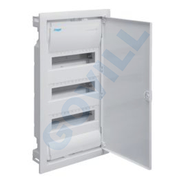 Hager Volta kiselosztó IP30, 3x12M, süllyesztett, teli ajtós, 595x314,5x87mm falkivágásba
