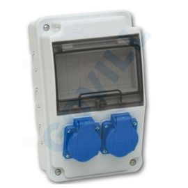 Tp Electric Ipari doboz szerelt 130x220 2x(2P+F) előlapon
