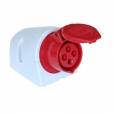 PCE ipari csatlakozó, konnektor fali, 16A, 4P, 400V, IP44, piros PCE ipari csatlakozó, konnektor fali, 16A, 4P, 400V, IP44, piros