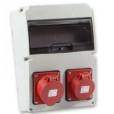 Tp Electric Ipari doboz szerelt 220x300-1x(5P16A)+1x(5P32A) IP44