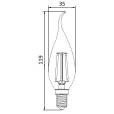 UltraTech LED filament gyertya izzó hajlított E14 3,8W 470lm 2700K