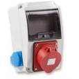 Tp Electric Ipari doboz szerelt 130x220 1x(5P16A) + 2x(2P+F) oldalsó IP44