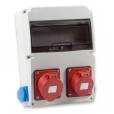 Tp Electric Ipari doboz szerelt 220x300-1x(5P16A)+1x(5P32A)+2x(2P+F)oldalsó IP44