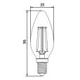 UltraTech LED filament gyertya izzó E14 6,5W 806lm 2700K 300 fok 15000óra