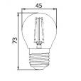 UltraTech LED filament gömb izzó E27 4W 470lm 4000K