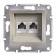 ASFORA 2xRJ45 Cat5e UTP aljzat, bronz ASFORA 2xRJ45 Cat5e UTP aljzat, bronz