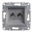 ASFORA 2xRJ45 Cat5e UTP aljzat, acél ASFORA 2xRJ45 Cat5e UTP aljzat, acél