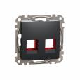 ÚJ SEDNA 2xRJ45 adapter, KRONE betétekhez, antracit ÚJ SEDNA 2xRJ45 adapter, KRONE betétekhez, antracit