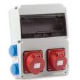 Tp Electric Ipari doboz szerelt 220x300-1x(5P16A)+1x(5P32A)+4x(2P+F)oldalsó IP44