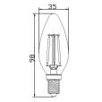 UltraTech LED filament gyertya izzó E14 3,8W 470lm 2700K